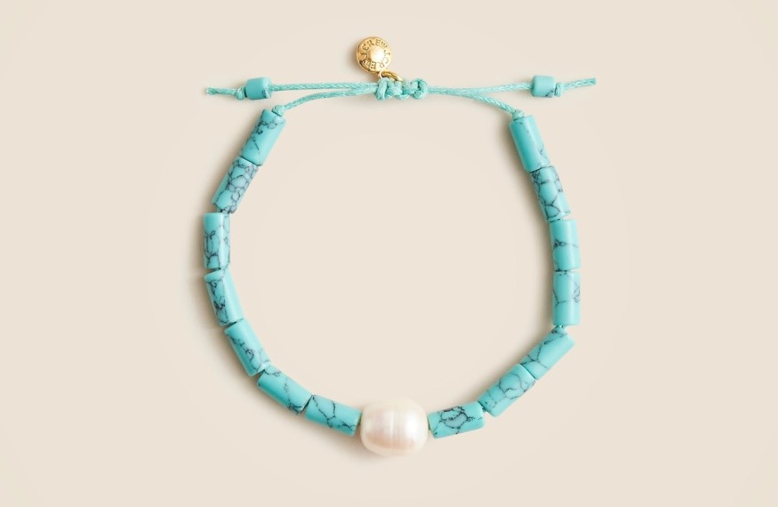 JCrew Turquoise Bead Freshwater Pearl Bracelet