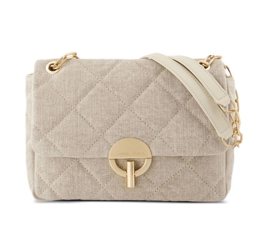 Vanessa Bruno Linen Quilted Shoulder Bag