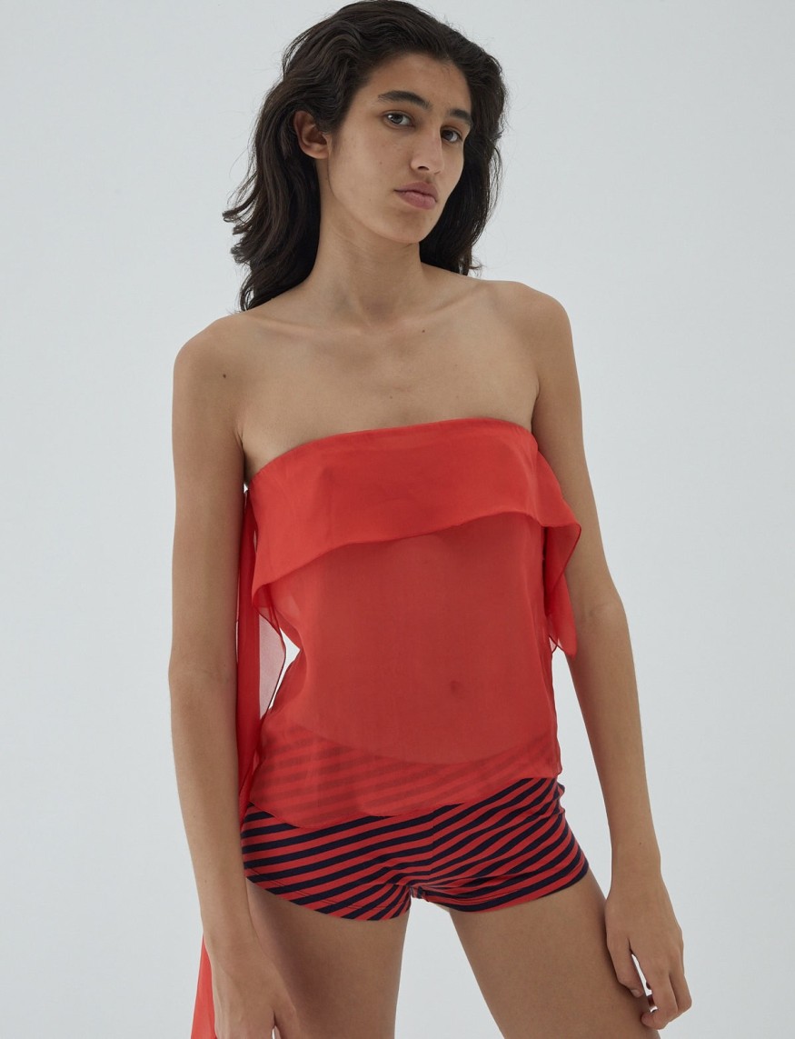 Paloma Wool Lita Silk Bandeau Top With Extra Fabric Detailing