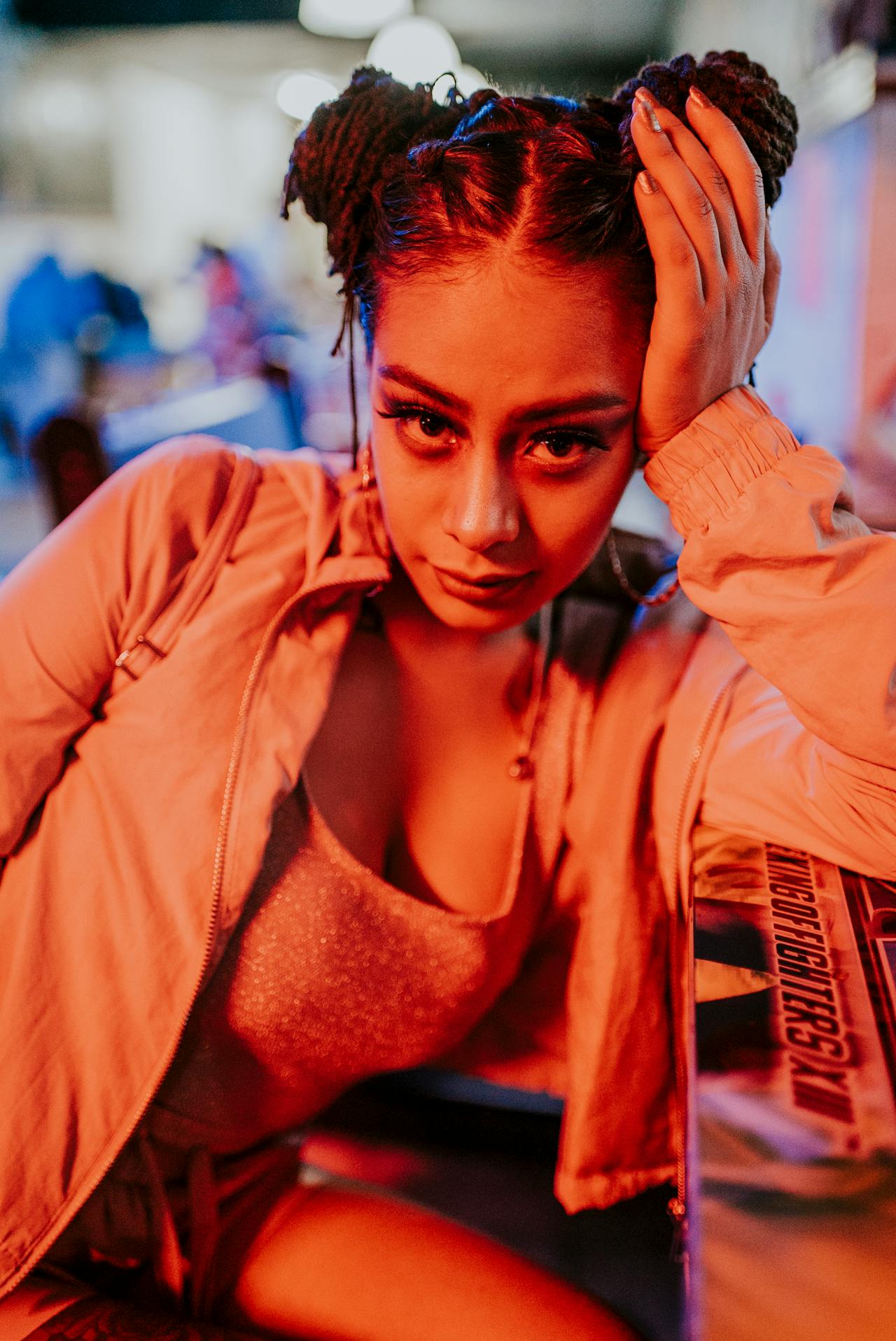 Portrait of 90s Style Woman