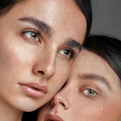 Young Women with Clean Skin