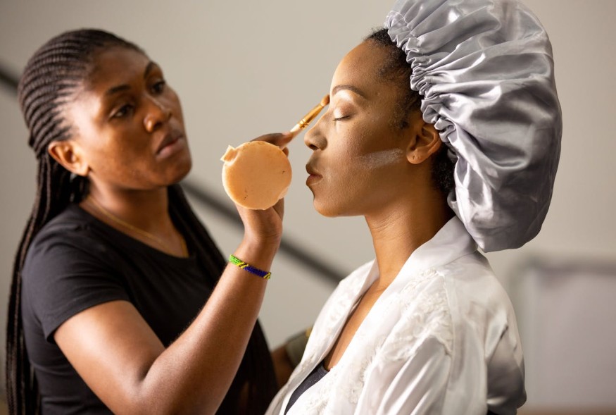 Makeup Artist Doing Makeup of a Woman