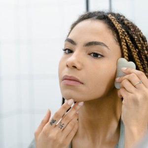 Woman Massaging Her Face