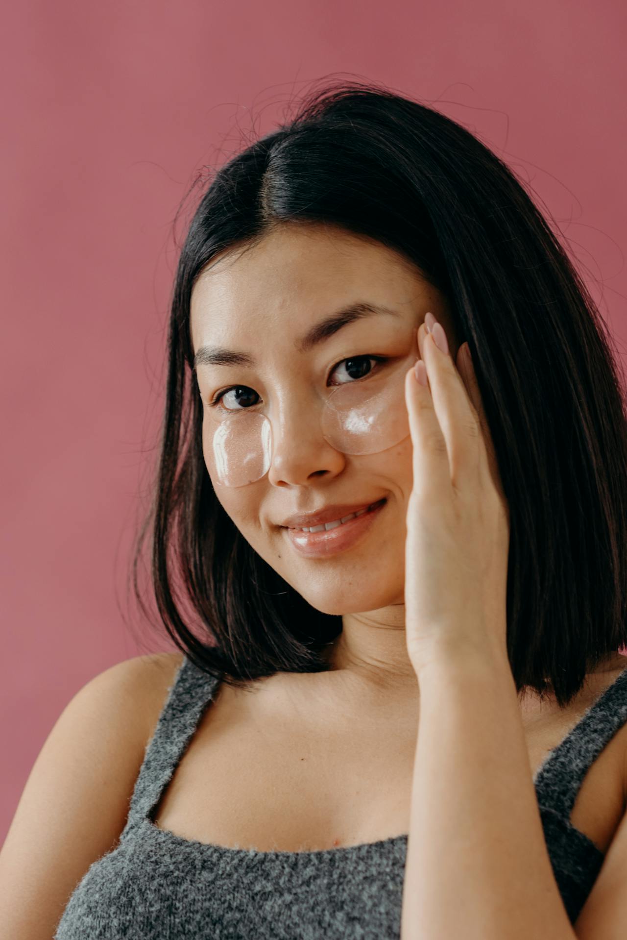 Asian woman using skincare 