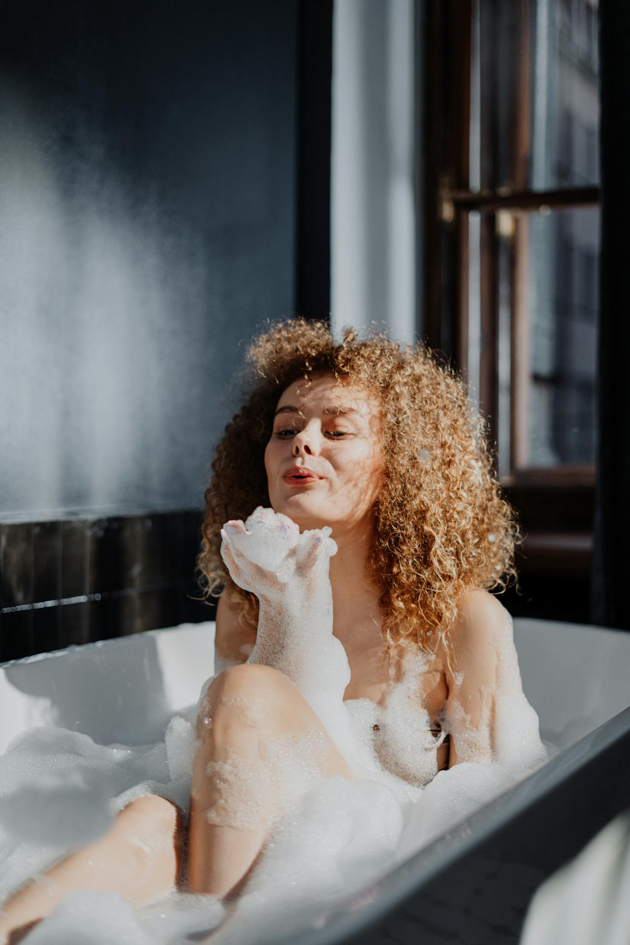 A woman in a bath