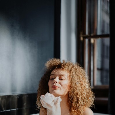 A woman in a bath