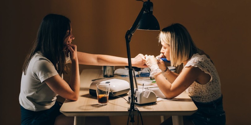 Woman doing nails