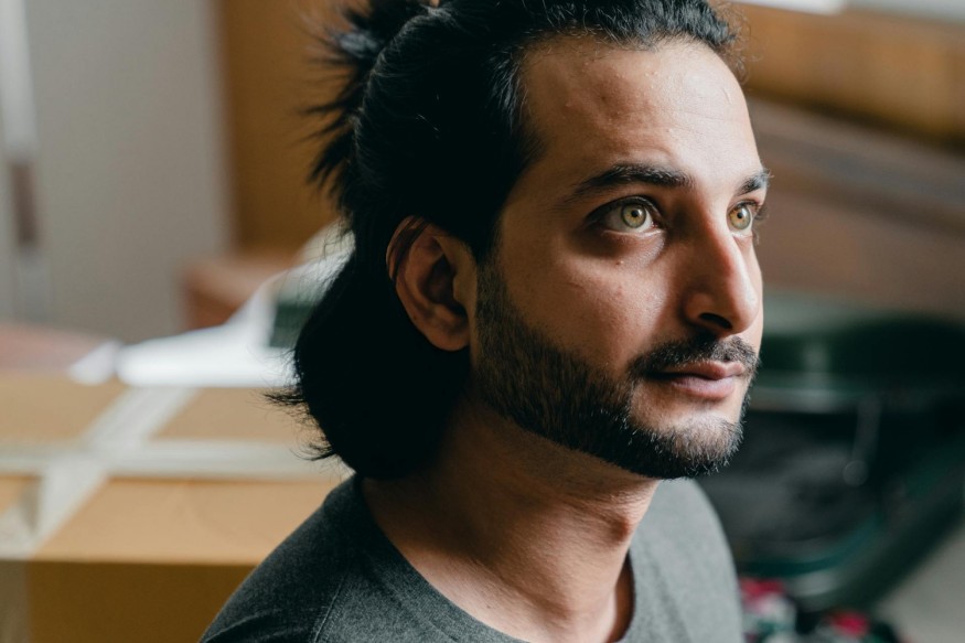 Man with beard, skincare